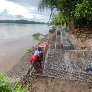 Galvanized Iron Wire 2.7mm Diameter Gabion Fence Sand Wall Plain Weave Gabion Wire Mesh for Sale-Custom Cutting Bending Offered thumbnail-2