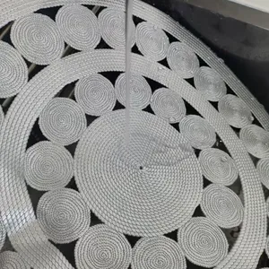 Non-Slip Heat Resistant Washable Vinyl Table Mats for Kitchen Dining Beautiful Vinyl Silver Round Placemats thumbnail-5