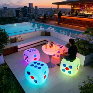 Modern RGBW LED Table Light Waterproof Night Club Party Luminous Dice Cub Decor for Home Bar Hotel or Outdoor Use thumbnail-1