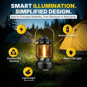 Vintage LED Camping Lantern Rechargeable 7 Modes Stepless Dimming IPX4 Waterproof Ambient Tent Light for Outdoor Camping Emergency thumbnail-5