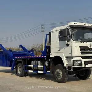 Shaanxi Automobile 6-cubic-meter and 8-cubic-meter Export-type Swing Arm Garbage Trucks, 4-wheel Drive Boat-shaped Garbage Bins Matched With Hook Lift Trucks thumbnail-1
