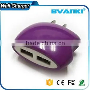 2016 New Premium Manufacturers OEM ODM UL FCC CE GS SAA Approved USA Plug 5V 1A Dual USB Home Charger for Mobile Phones thumbnail-1