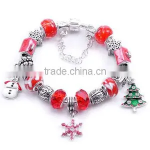2016 Christmas Gifts Bracelet Christmas Beads Charm Bracelet for Women&kids Big Hole Bead thumbnail-1