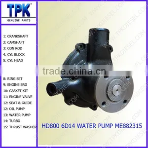 6D15 6D15T Water Pump ME787131, HD800-5/7 HD900-5/7 Engine Parts thumbnail-3