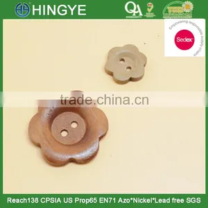 Sedex Audited Factory 2 Pillar Sunflower Shape Wooden Button thumbnail-1