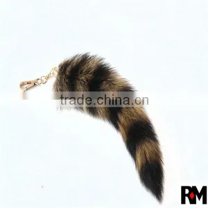 100% Real Raccoon Tail Fur for Bag Accessories thumbnail-4
