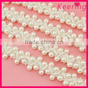 2015 Newest Fancy Pearl and Bead Braided Trim for Wedding WTP-1207 thumbnail-3