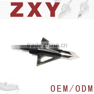 Black Sharp Hunting Arrowheads, Stainless Steel Arrow Tips Arrowheads Shape Like Buffalo 100 Grains Arrowheads thumbnail-1