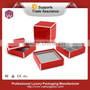 Square Shape Red Color Large Cufflink Gift Box thumbnail-1
