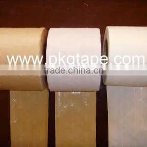 Reinforced Type 2 Sides White + Brown Adhesive Gummed Kraft Sealing Paper Tape for Packing thumbnail-1