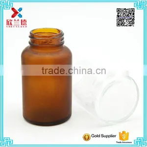 Amber and Clear Cylinder Glass Pharmaceutical Pill Bottle 130ml thumbnail-6