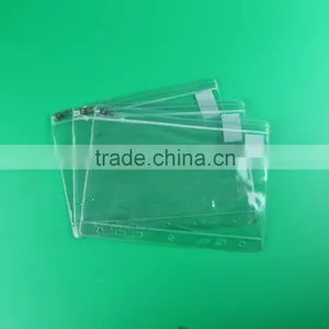 Clear Slider Zipper Bag With Punched Hole, Zip Lock Folder, PVC Pencil Case for Stationery thumbnail-1