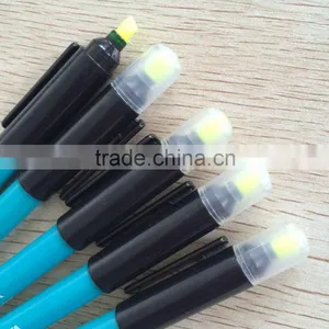 Plastic Highlighter Fluorescent Marker Pen Have Ball Pen thumbnail-2