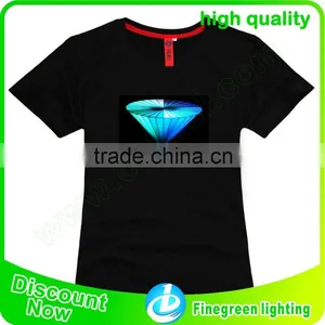Wolesale All Kinds of EL T-shirt/EL LED T-shirt/EL Flashing T-shirt for Various Place thumbnail-5