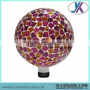 Wedding Round Shape 10" Mosaic Glass Decoration Outdoor Led Ball Lights thumbnail-3