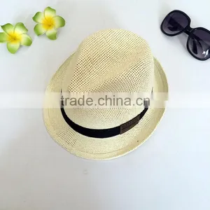 Men's Hollow Straw Hat,Cheap Plain Panama Hat thumbnail-3