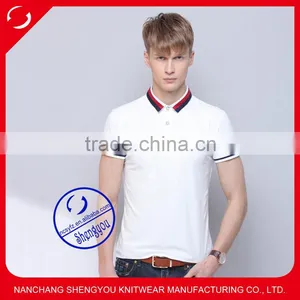 Custom Cotton Plain Dyed Mens T-shirts Polo Wholesale China thumbnail-1