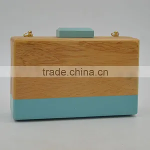 New Fashion Women Wooden Bag Box Bags Female Wood Clutch Bag Ladies Handbag Small Day Clutch Hollow Out Evening Bags thumbnail-5