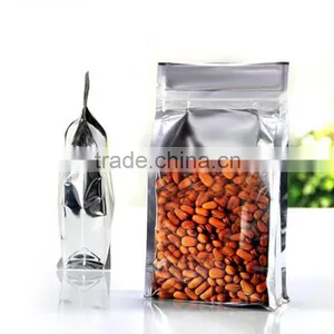 Laminated Material Pet/vmpet/pe Transparent Quad Seal Box 1kg Flat Bottom Bag for Cashew Nuts thumbnail-1
