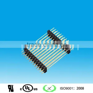 Hot Sale Connector, 2.54mm Pitch Double Row DIP Round Pin Header thumbnail-1