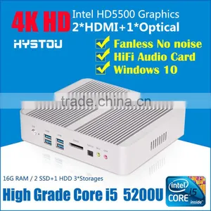 2016 Popular Intel Core i5 5200U 2.2G 12V HD5500GPU Linux Server i5 Mini Htpc WiFi HDMI HD 4K Resolution thumbnail-1