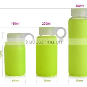 Colorful High Borosilicate Glass Water Bottle With Silicone Sleeve and Handle thumbnail-6