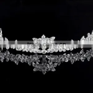 Crystal Wedding Bridal Accessories Crown,Necklace,Earring Set Handmade Jewelry thumbnail-3