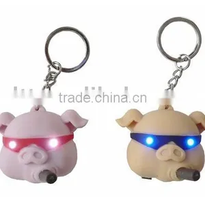 Customs No Smoking Pig LED Key Chains thumbnail-1