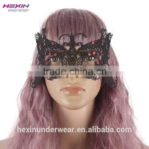 Red Flower Bat Shape Lace Party Mask Masquerade Masks NO MOQ thumbnail-6