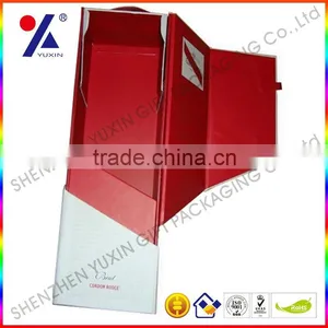 Factory Price Elegant Foldable Paper Wine Gift Box Packaging Box With Hanger/ Ribbon thumbnail-1