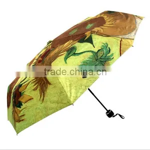 Chinese Style Oil Painting Hot Sale Promotion Folding Umbrella thumbnail-1