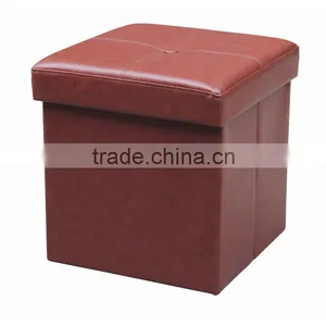 pu Square Storage Ottoman thumbnail-1
