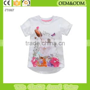 2015 Printing T-shirt White t Shirt Rabbit Girl t Shirt Baby Clothes Wholesale Price Organic Kids thumbnail-1