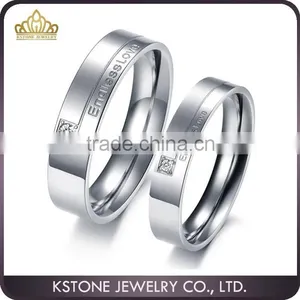 KSTONE New Products 2015 316l Stainless Steel Couple Diamond Engagement Ring, Wedding Ring Couple Gemstone Ring thumbnail-1