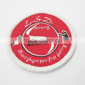 Laser Cut Damask Badge Woven Label Merrowed Edges thumbnail-1