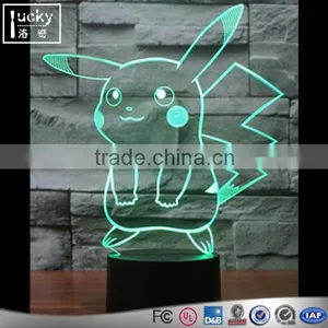 Pikachu 3D LED Night Light, 3D Visual Colorful Table Desk Lamp thumbnail-2