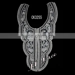 New Arrival Simple Ladies Collapsible Embroidery Lace Fabric Collar for Clothing CK3255 thumbnail-1