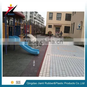Black Color With White Dotted Rubber Floor Gym Rubber Playground Flooring thumbnail-3