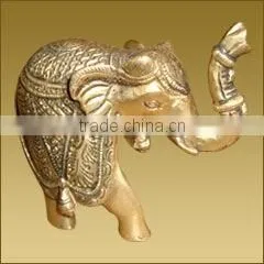 Brass Elephant Statue , Brass Animal Figures , Sculptures thumbnail-1