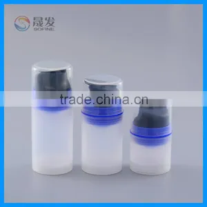 Plastic Cosmetic Airless Bottle With Clear Cap thumbnail-1