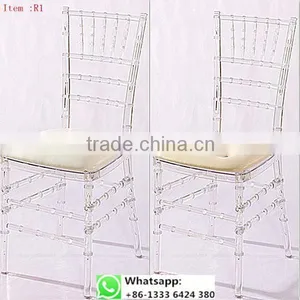 Quality Factory Supply Transparent Clear Resin Acrylic Crystal Chiavari Chair for Wedding Item: R1# thumbnail-1