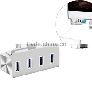 CZH 4 Ports Aluminum USB 3.0 Hub for LCD Display, Shelves or Desks That is 1" Thick or Less [sliver] thumbnail-2