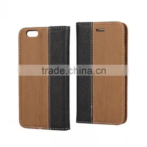 Wood Flip Leather Phone Case Cover With Card Holder for Xiaomi mi 5 Mimax Redmi Note 4 3 2 1 c i Pro Prime thumbnail-3