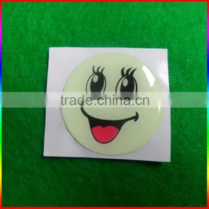 Smile Face Luminous Epoxy Label, Glowing Epoxy Sticker thumbnail-1