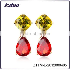 2016 Luxury Women Candy Color Zircon Drop Charm Pendant Earrings Wholesale ZTTM-E-2012080405 thumbnail-1