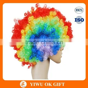 Colorful Funky Curly Masquerade Party Rainbow Afro Wig thumbnail-3