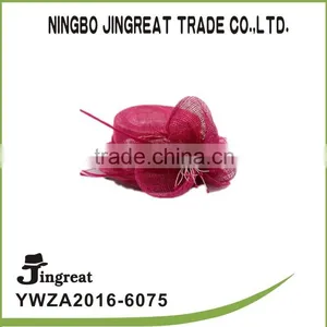 2016 Wholesale Jingreat Red Fashion Beach Sun Vior Hats Wedding Hat for Women thumbnail-1