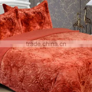 China Factory Rose Design Warm Faux Fur Fire Blanket Throw thumbnail-1
