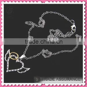 Heart Crystal Pendant Fashion Necklace, Imitate Silver Chain Necklace Jewelry thumbnail-2