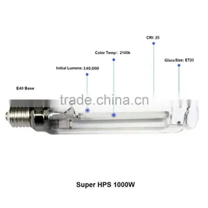 1000 Watt Flowering High Pressure Sodium HPS Grow Light Bulb Lamp High PAR Enhanced thumbnail-1